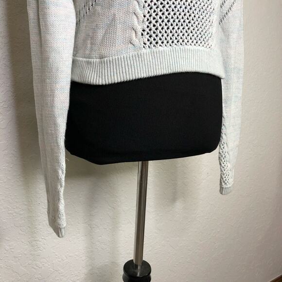 Lululemon Be Present blue white mixed open knit cropped sweater - Picture 4 of 16